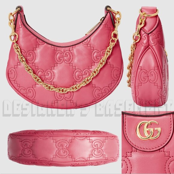 GUCCI mini LION pink GG Matelasse quilted Leather Double G chain crossbody bag🎁 - Picture 3 of 10
